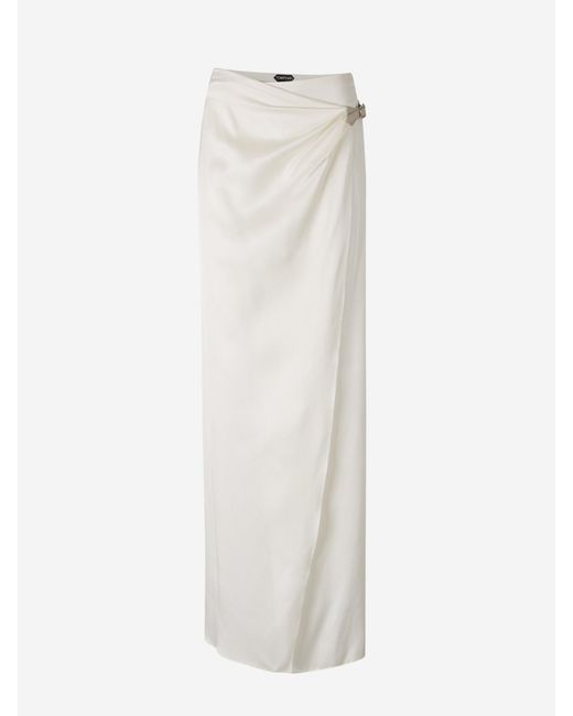 Tom Ford White Maxirock-Gürtel