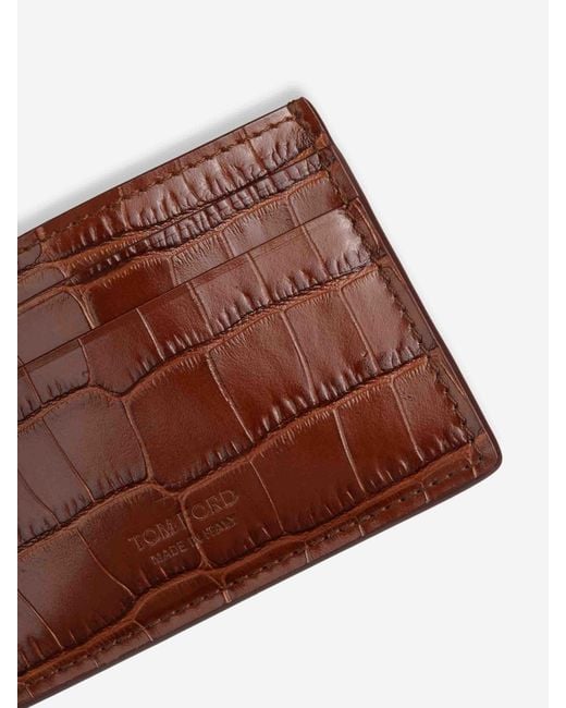 Tom Ford White Leather Cardholder for men