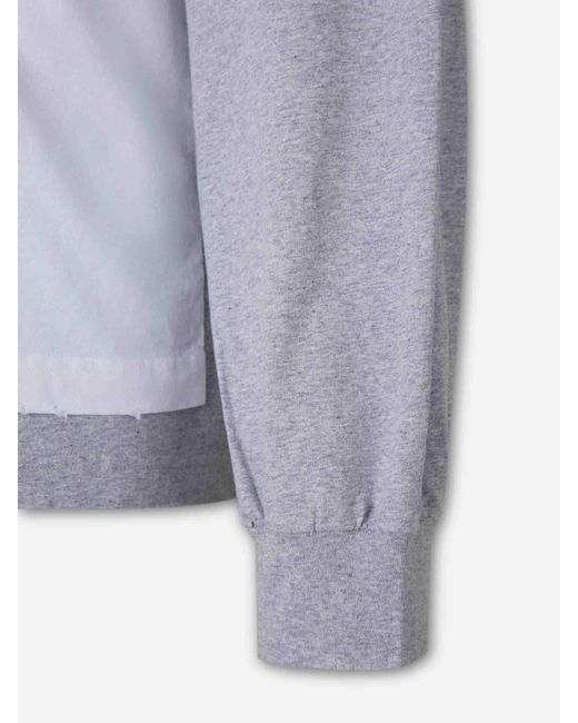 Balenciaga Blue Long Sleeve Logo T-Shirt for men