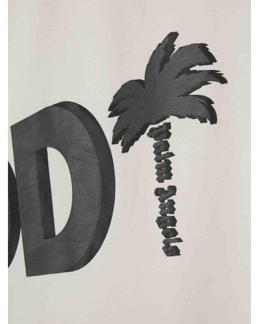 Palm Angels White Short Sleeve T-Shirt for men