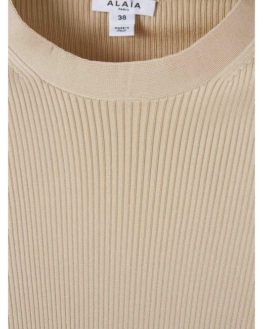 Alaïa Natural Silk Knit Top