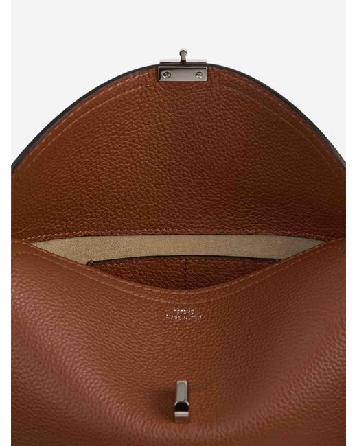 Totême  Brown T-Lock Clutch Bag