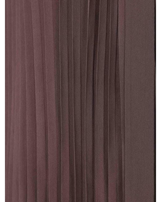 Tom Ford Brown Plain Pleated Blouse
