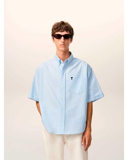 Camisa Casual Algodón AMI de hombre de color Blue