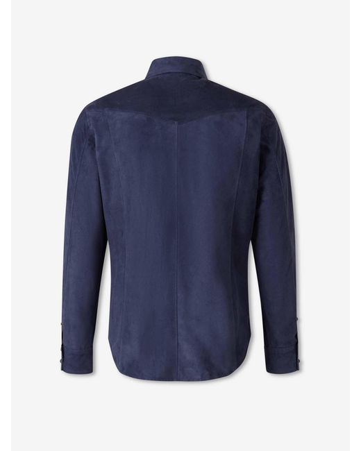 Santa Eulalia Blue Casual Leather Jacket for men