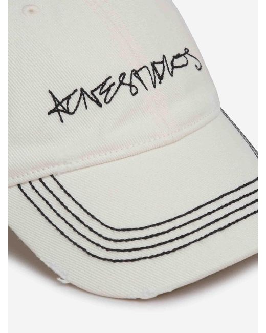 Acne Baumwoll-Logo-Cap in White für Herren