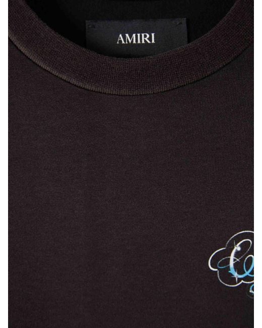 Amiri Black Round Neck T-Shirt for men