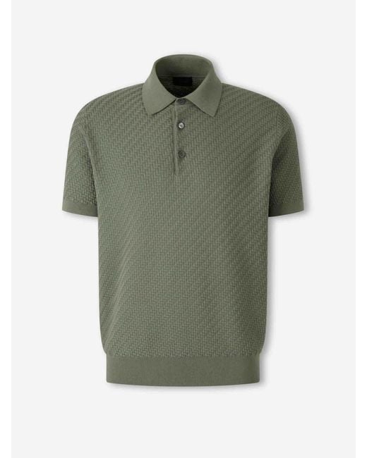 Brioni Green Formal Cotton Polo Shirt for men