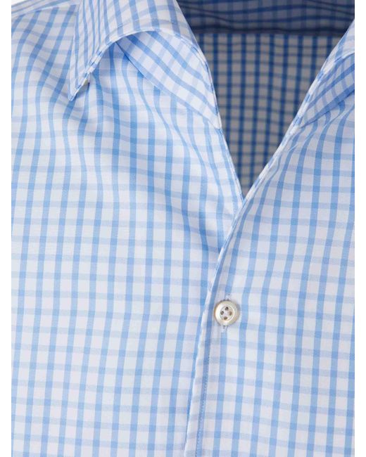 Santa Eulalia Blue Plaid Shirt for men