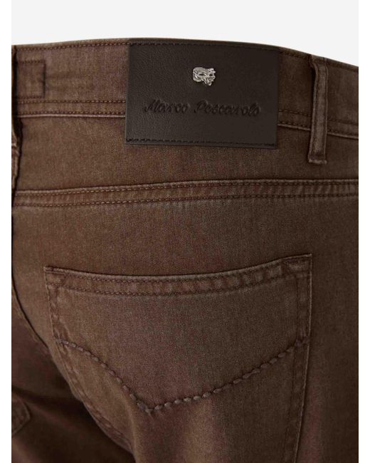 Marco Pescarolo Brown Straight Wool Trousers for men