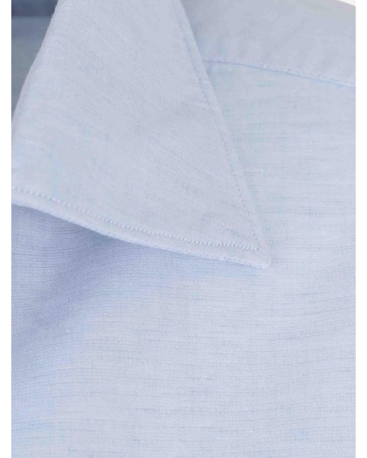 Santa Eulalia Blue Plain Shirt for men