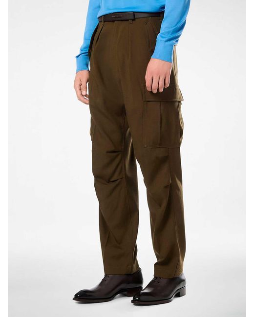 Tom Ford Green Cashmere Cargo Pants for men