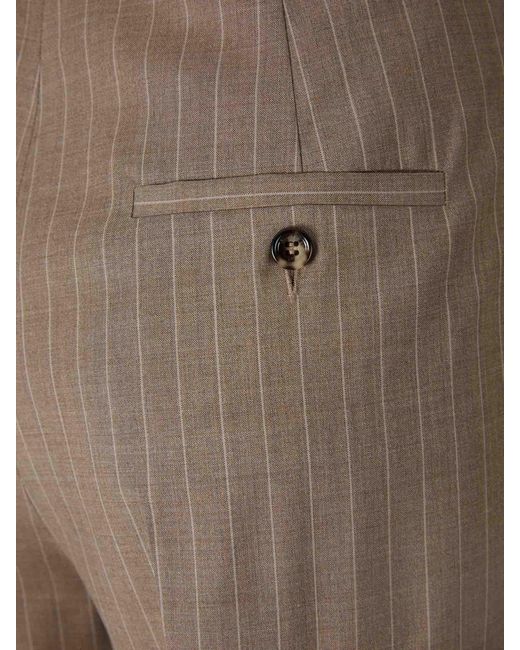 Max Mara Natural Pinstripe Trousers