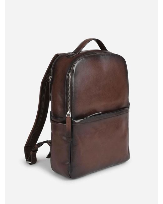 Officine Creative Brown Leather Backpack for men