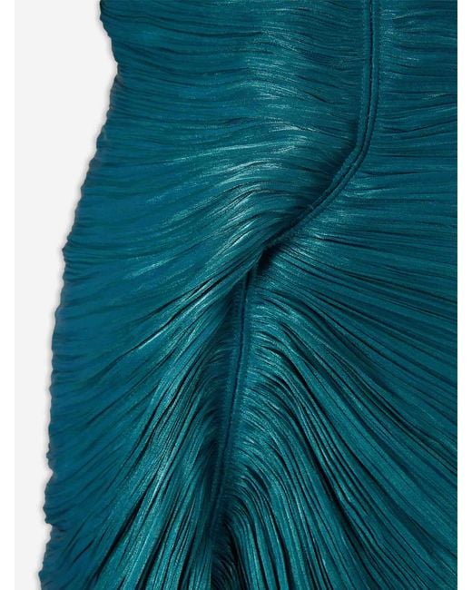 Marmar Halim Blue Maxi Rüsch Kleid