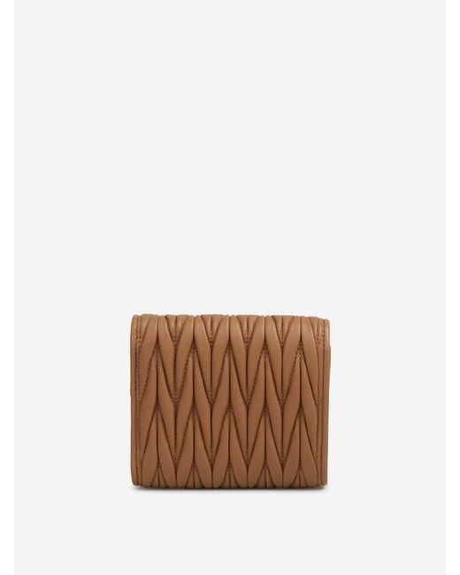 Miu Miu Brown Small Matelassé Wallet
