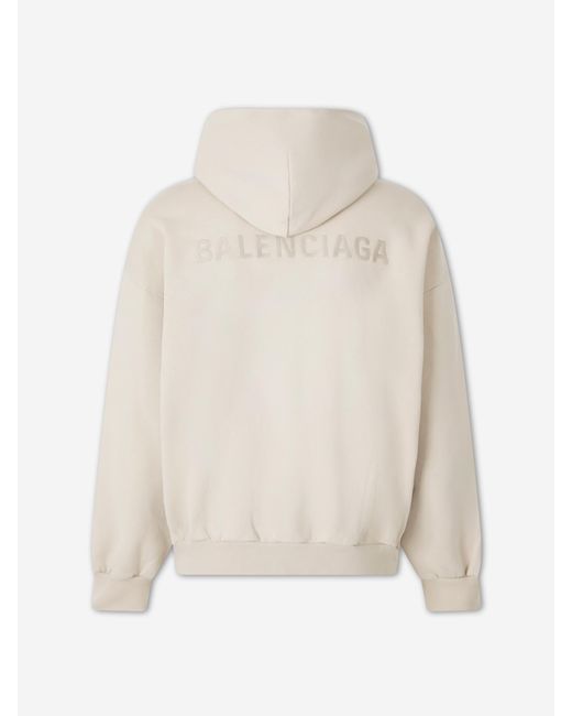 Felpa Con Cappuccio Logo di Balenciaga in White da Uomo