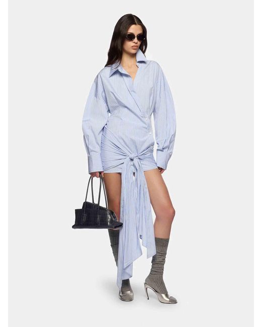 The Attico Blue Mini Shirt Dress