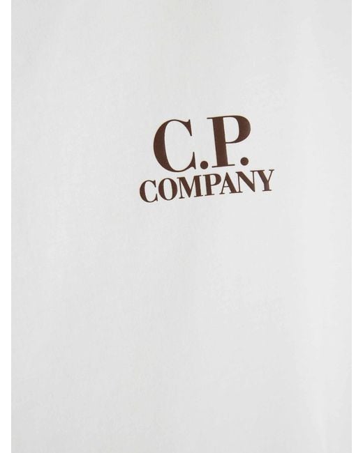 Camiseta Cuello Redondo C P Company de hombre de color White