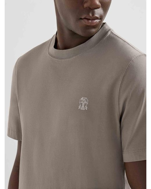 Brunello Cucinelli Gray Short Sleeve T-Shirt for men