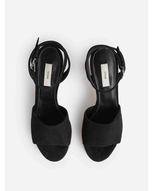 Totême  White Suede Platform Sandal