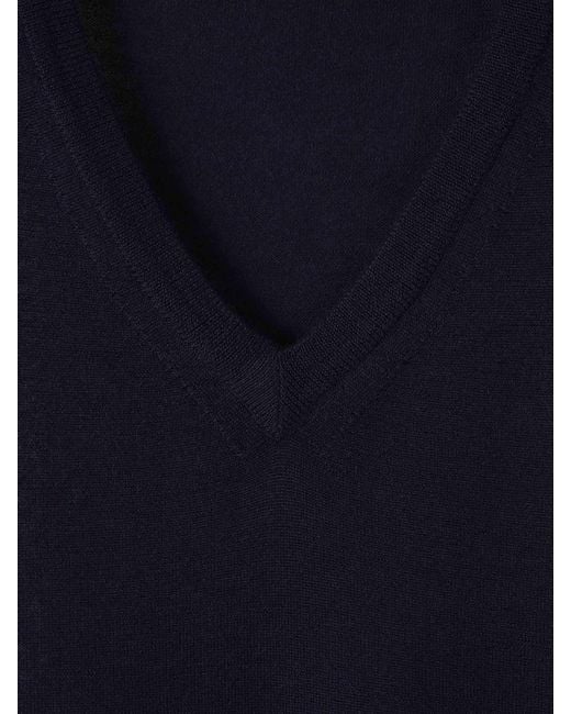 Santa Eulalia Blue Cashmere V-Neck Sweater for men