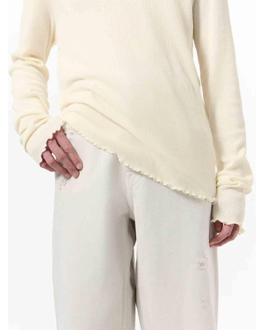 Our Legacy White Long Sleeve Knit T-Shirt for men