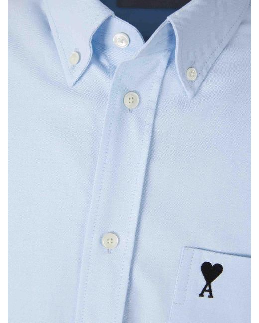 Camisa Casual Algodón AMI de hombre de color Blue