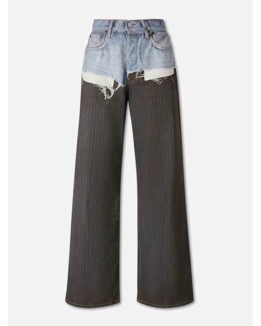 Acne Gray Wide Leg Printed Jeans