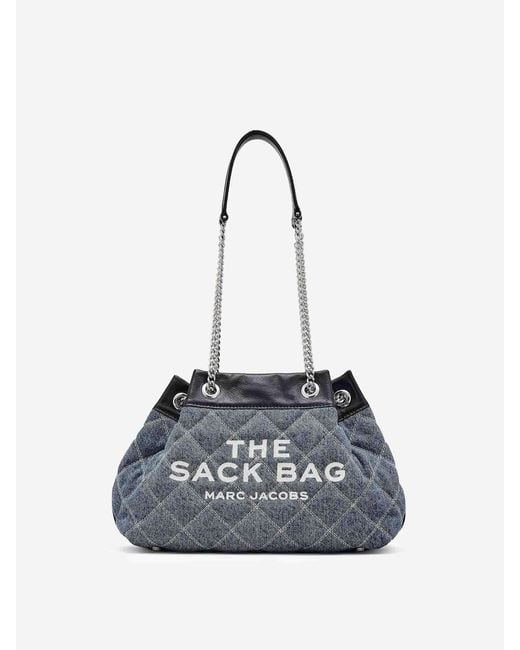 Marc Jacobs Blue The Quilted Denim Large Chain Sack Bag Tote