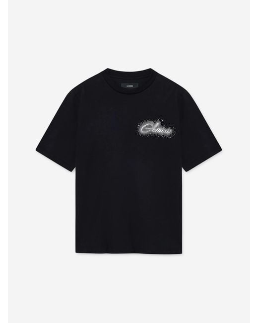 Amiri Black Crystal Script T-Shirt for men