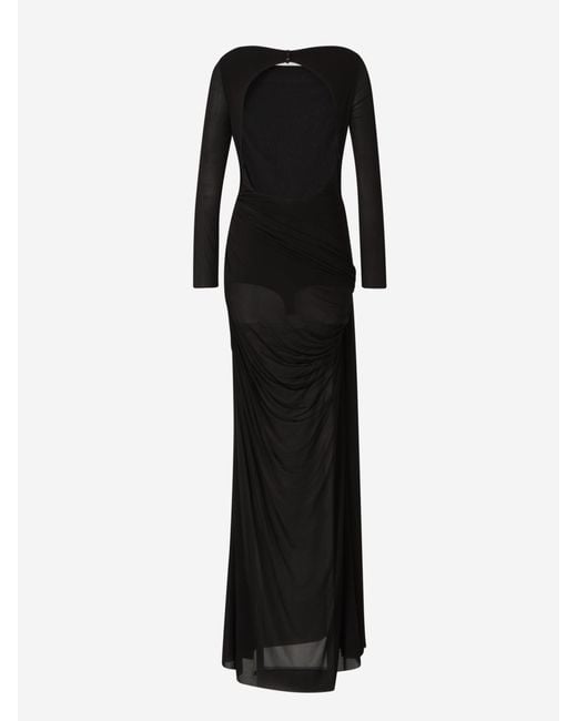 Safiyaa Black Maxi Knitted Dress