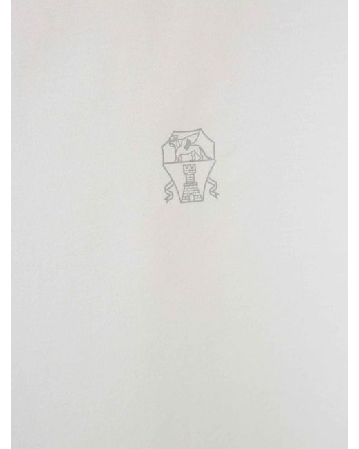 Camiseta Algodón Logotipo Brunello Cucinelli de hombre de color White
