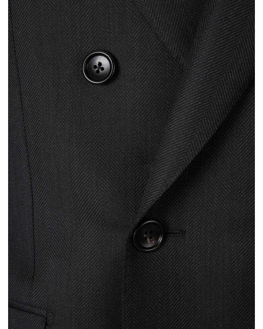 Tom Ford Black Double-Breasted Wool Suit for men