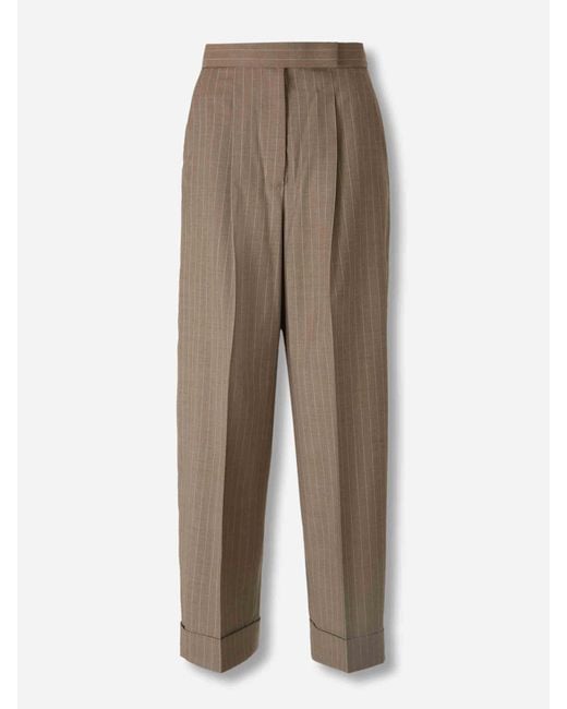 Pantalones Raya Diplomática Max Mara de color Natural