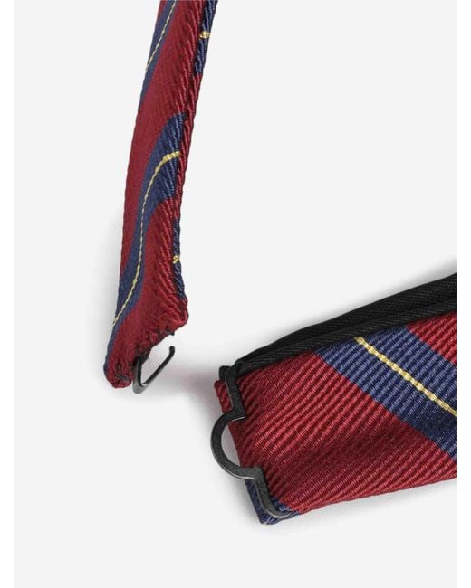 Petronius Red Silk Striped Bow Tie for men
