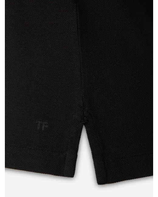 Tom Ford Black Plain Cotton Polo Shirt for men