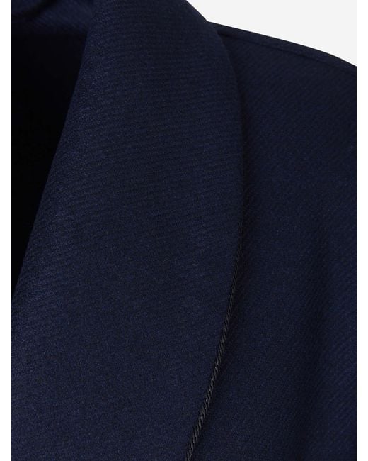Santa Eulalia Blue Wool And Cashmere Robe for men