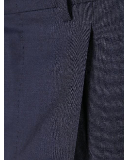 Canali Blue Wool Formal Trousers for men