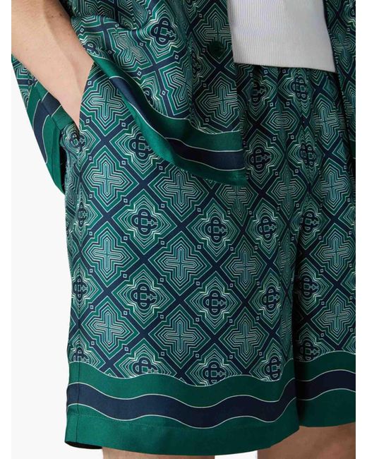 Casablanca Green Monogram Bermuda Shorts for men