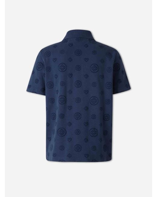 Casablanca Blue Monogram Polo Shirt for men