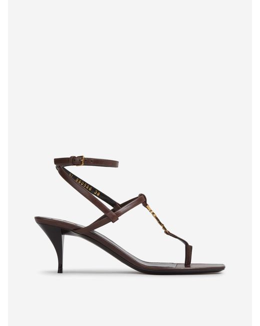 Saint Laurent White Cassandre Heeled Sandals