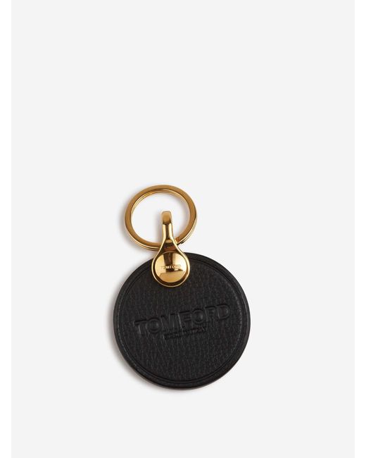 Llavero Botón Cuero Tom Ford de hombre de color Black