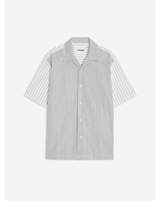 Jil Sander White Striped Pattern Shirt for men