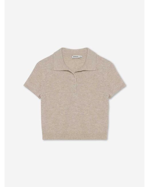 Jonathan Simkhai White Cashmere Knit Polo Shirt