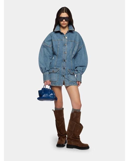 The Attico Blue Denim Mini Dress