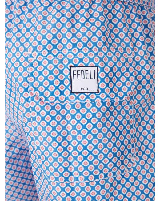 Bañador Estampado Fedeli de hombre de color Blue