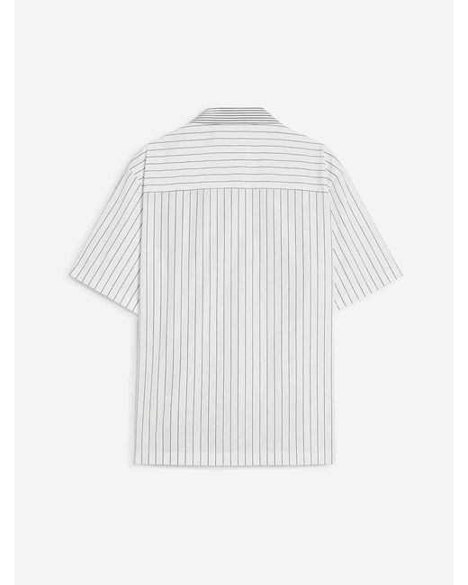 Jil Sander White Striped Pattern Shirt for men