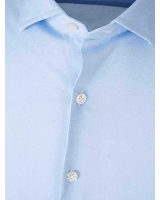 Camicia Semplice Cotone di Santa Eulalia in Blue da Uomo