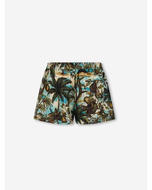 DSquared² Green Monkey Print Bermuda Shorts for men